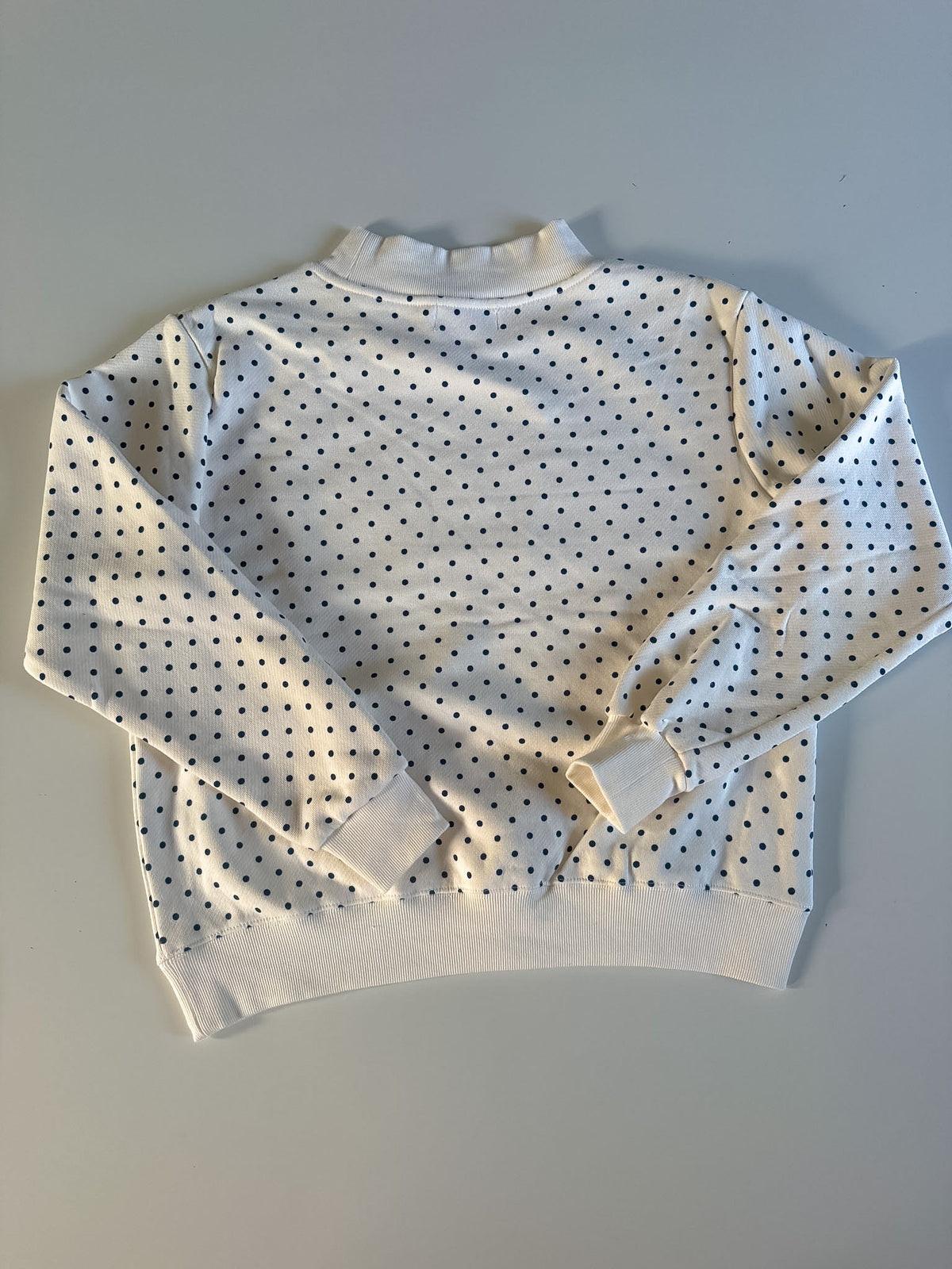 S/M RARE White Polka Dot PARKE Mockneck
