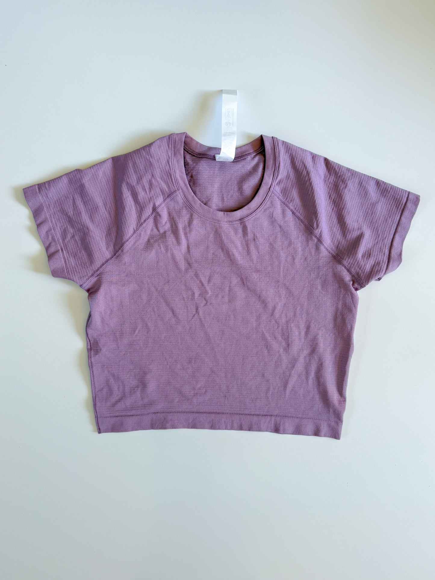 Size 8 Purple Swiftly Tech Cropped Short Sleeve 2.0
