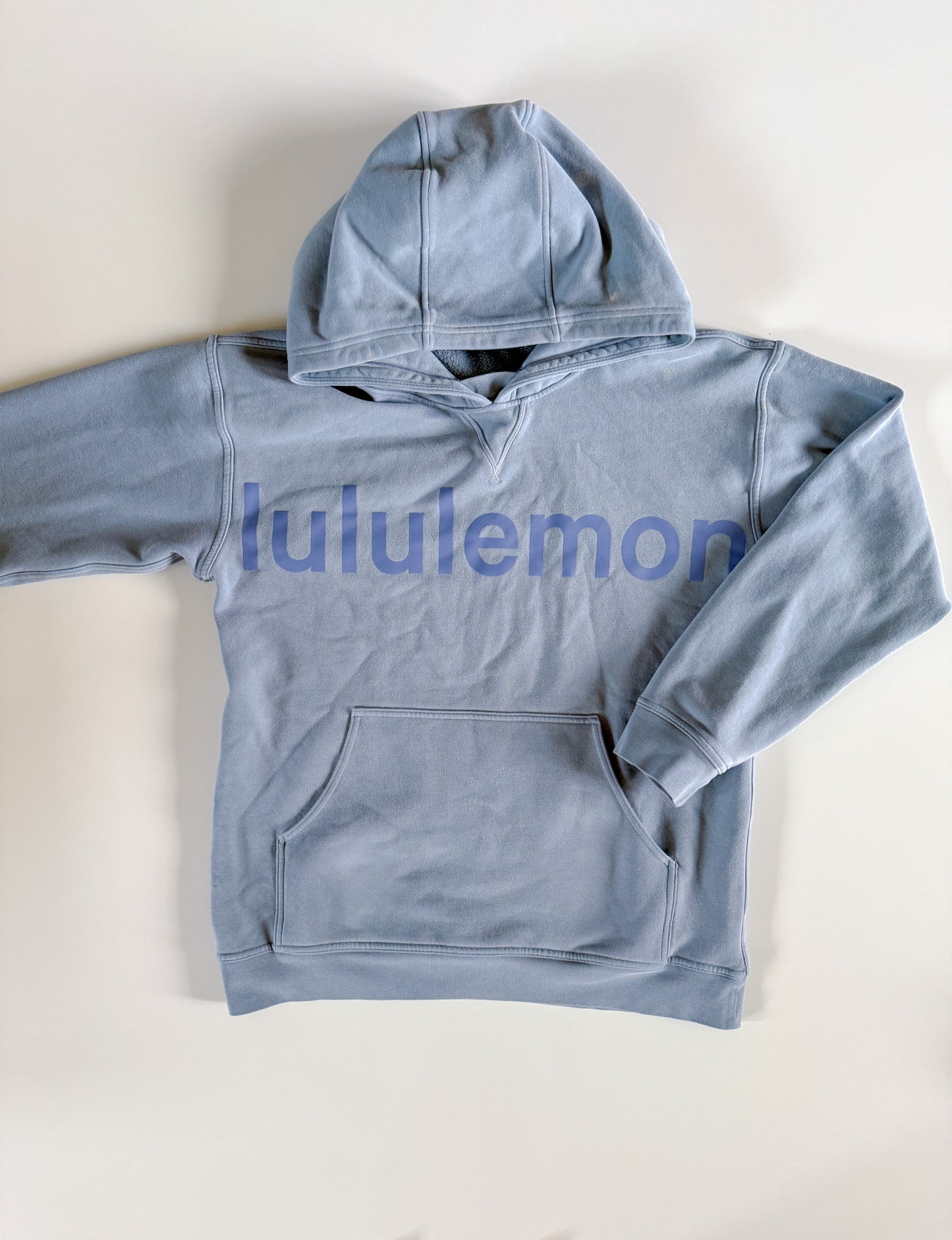 Size 10 Blue Spell Out Crewneck flaw