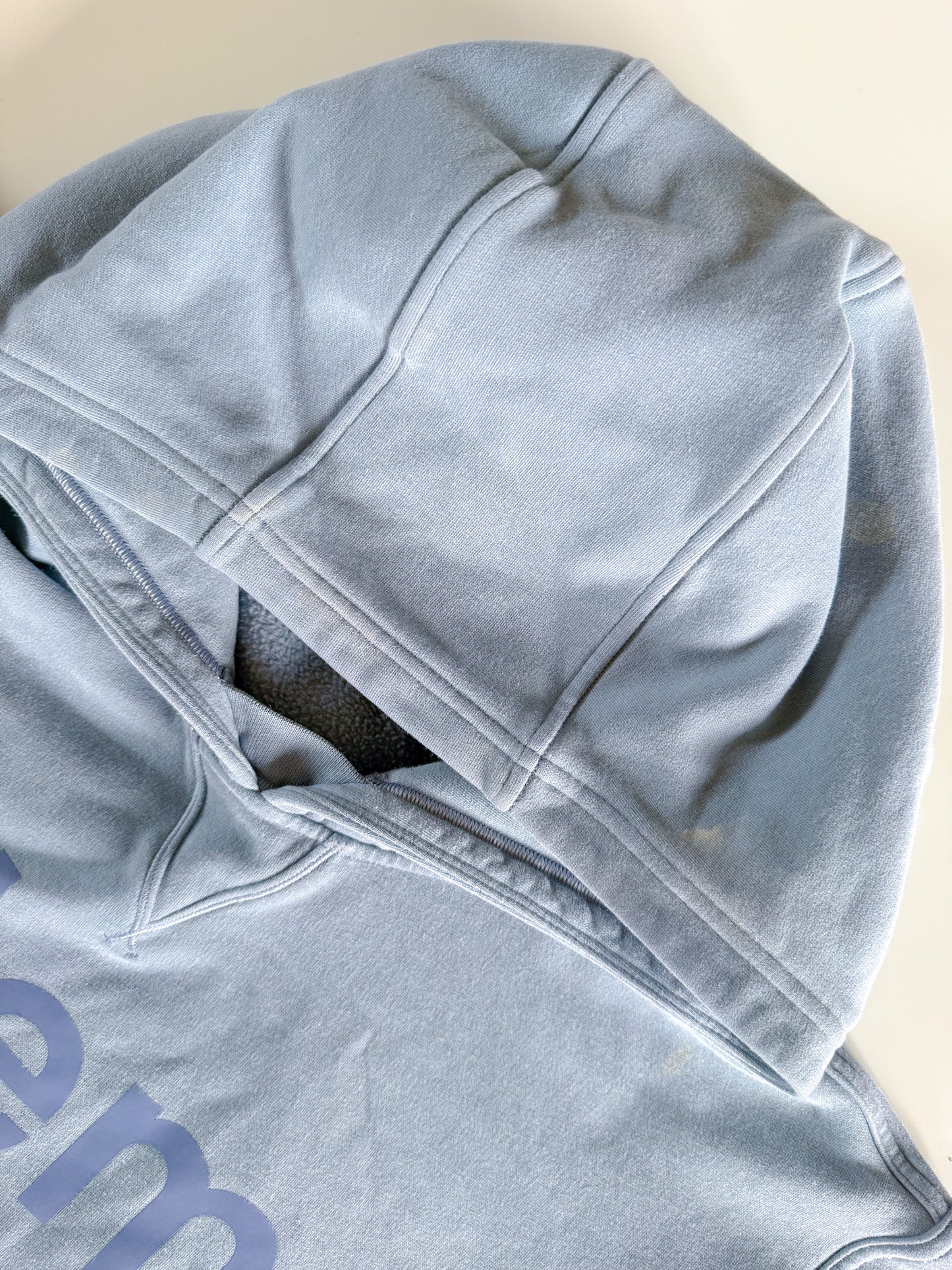 Size 10 Blue Spell Out Crewneck flaw
