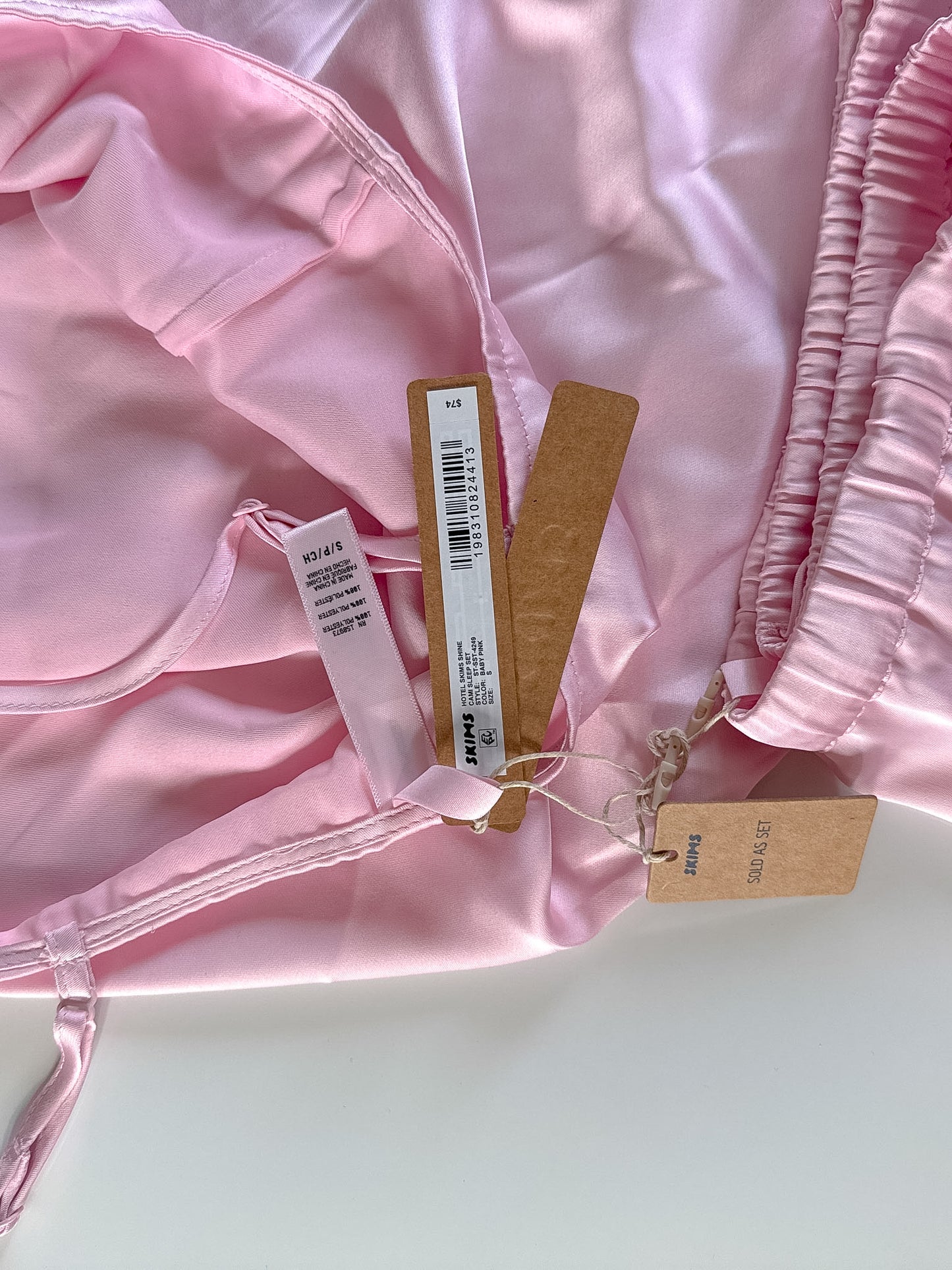Small NWT RARE Baby Pink Hotel Cami Sleep SET