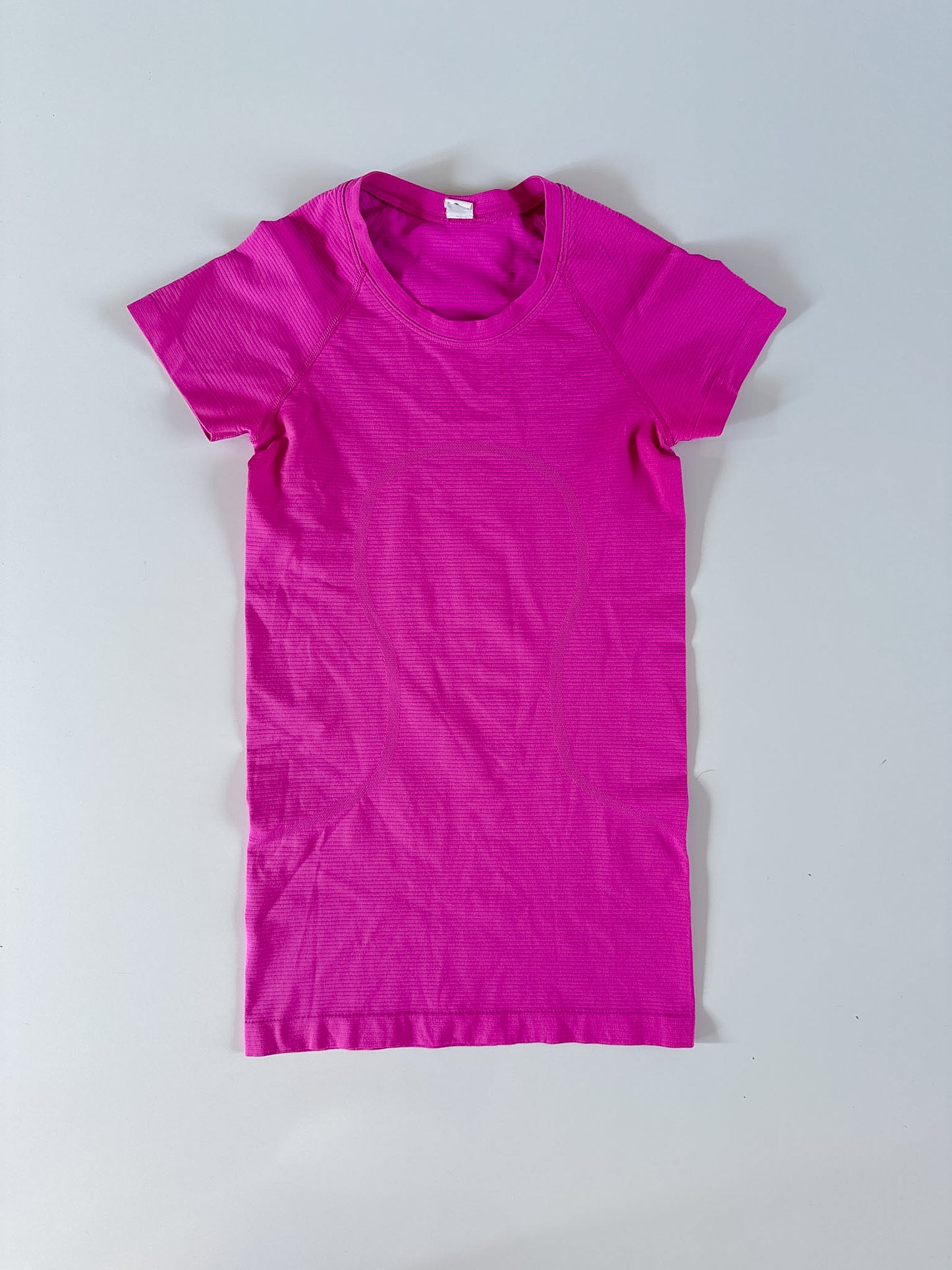 Size 2 RARE Pink Striped Swiftly Tech Short Sleeve 2.0