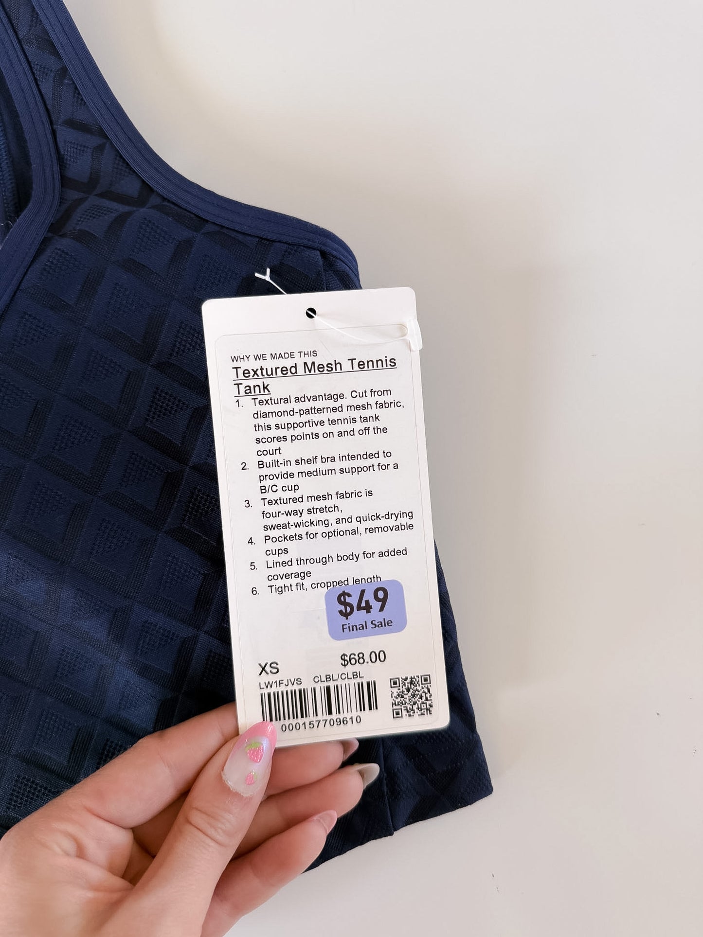 XS Club Blue Tennis Tank