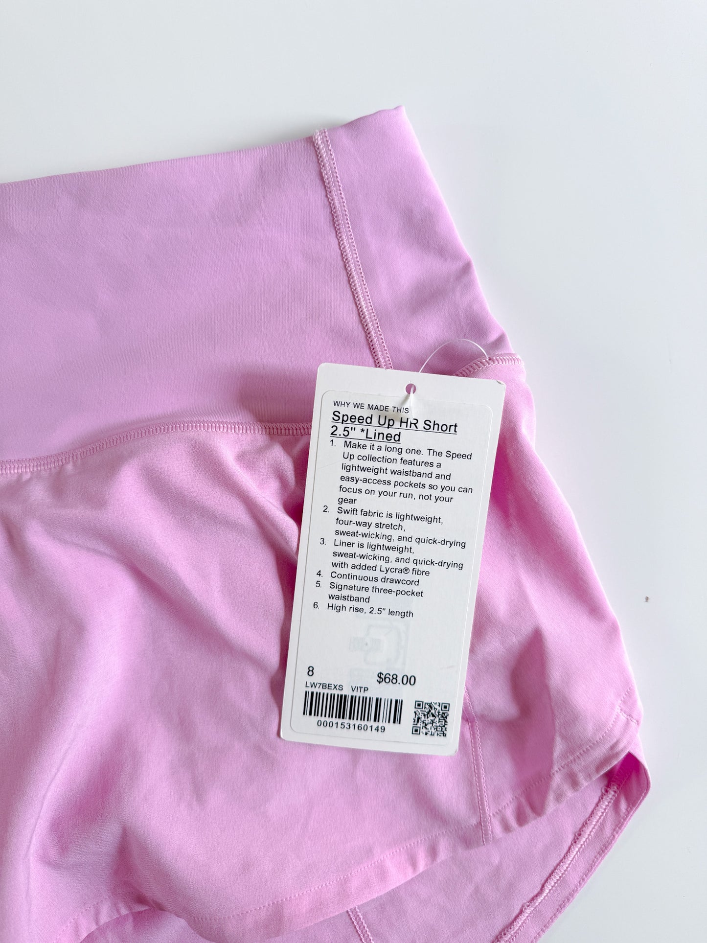 Size 8 NWT HIGHRISE Vita Pink Speed Up 2.5"