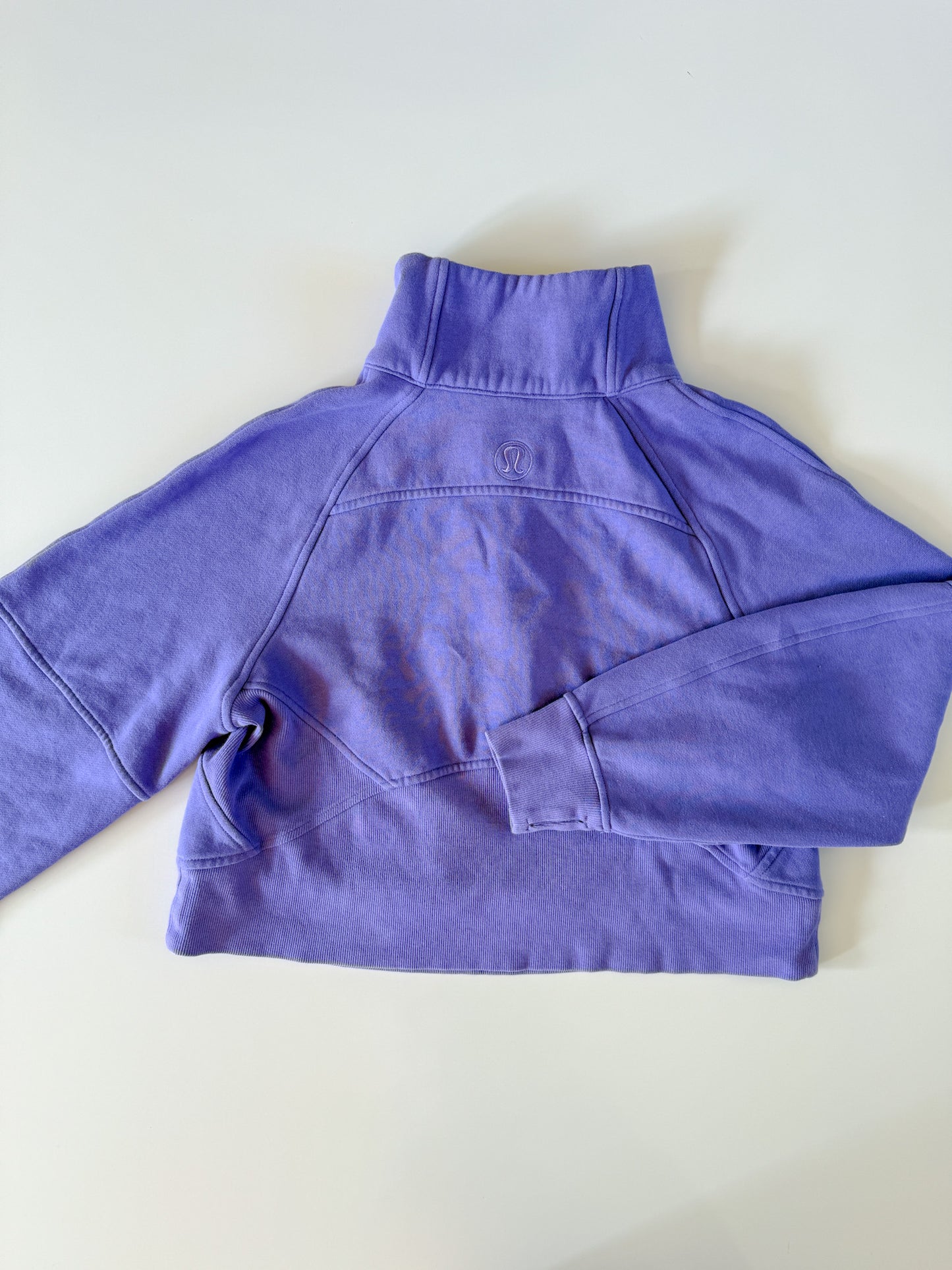 XS/S Dark Lavender Funnel Neck Scuba *description