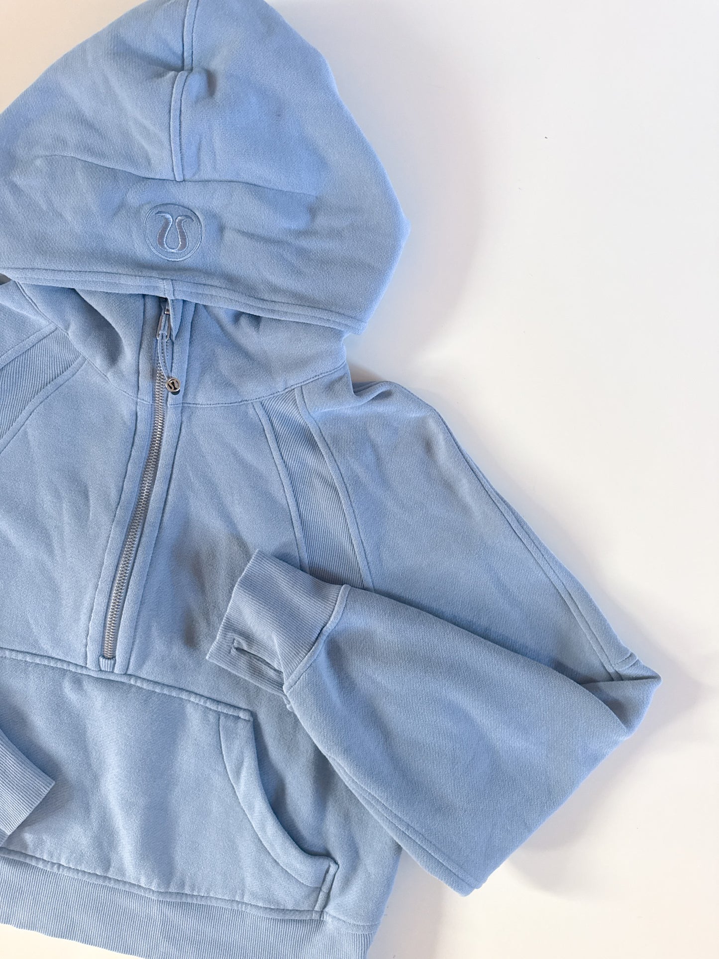XS/S Blue Willow Half-Zip Scuba Hoodie