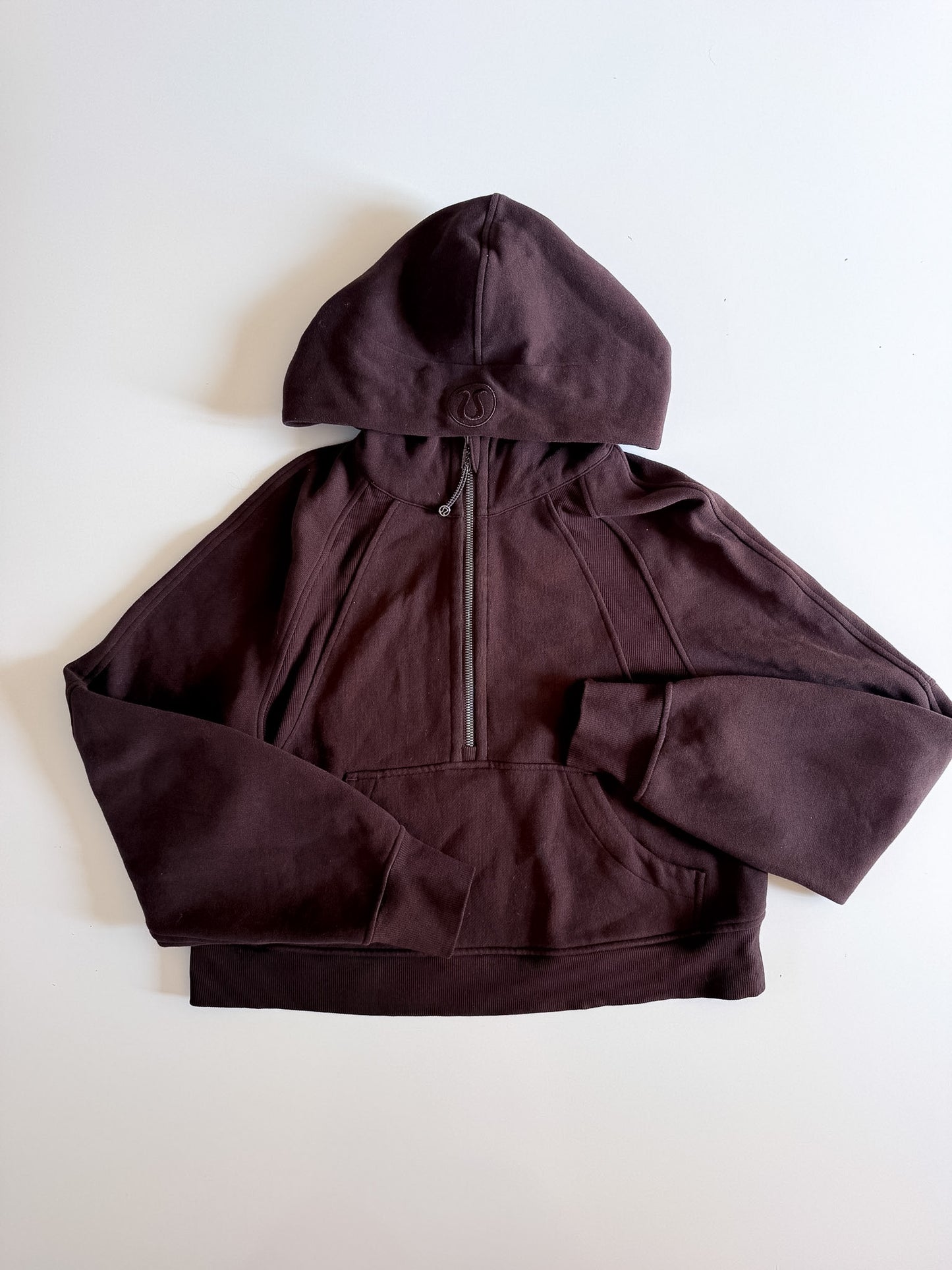 XS/S Espresso Half Zip Scuba Hoodie