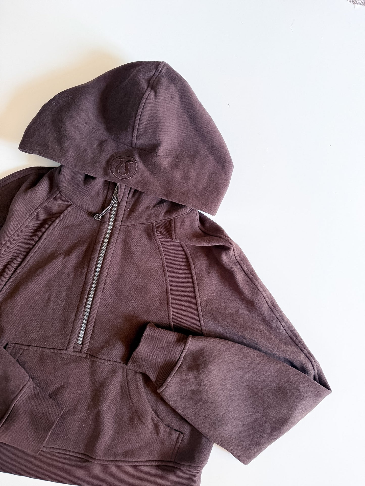 XS/S Espresso Half Zip Scuba Hoodie