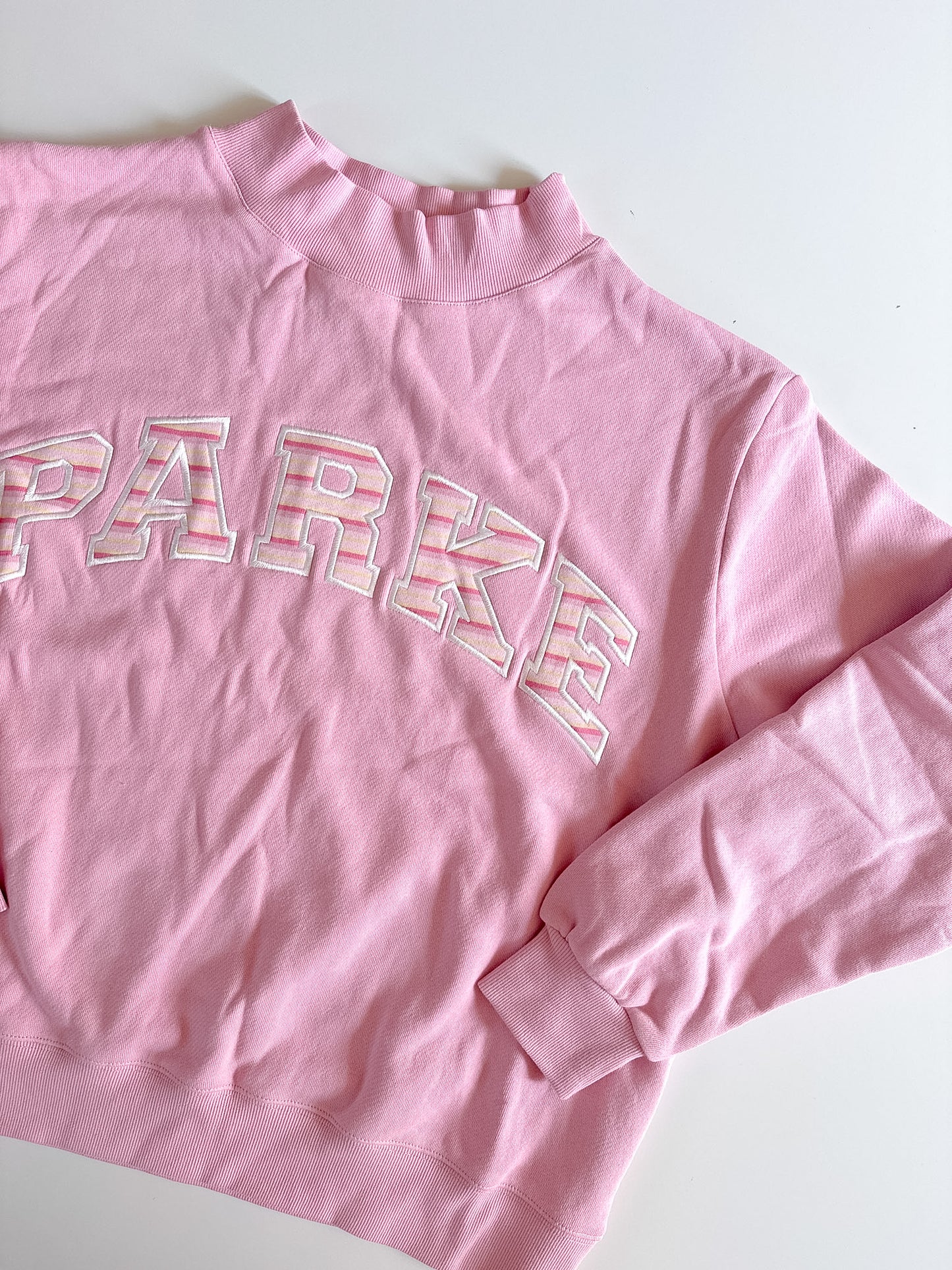 L/XL RARE Pink Striped PARKE Mockneck