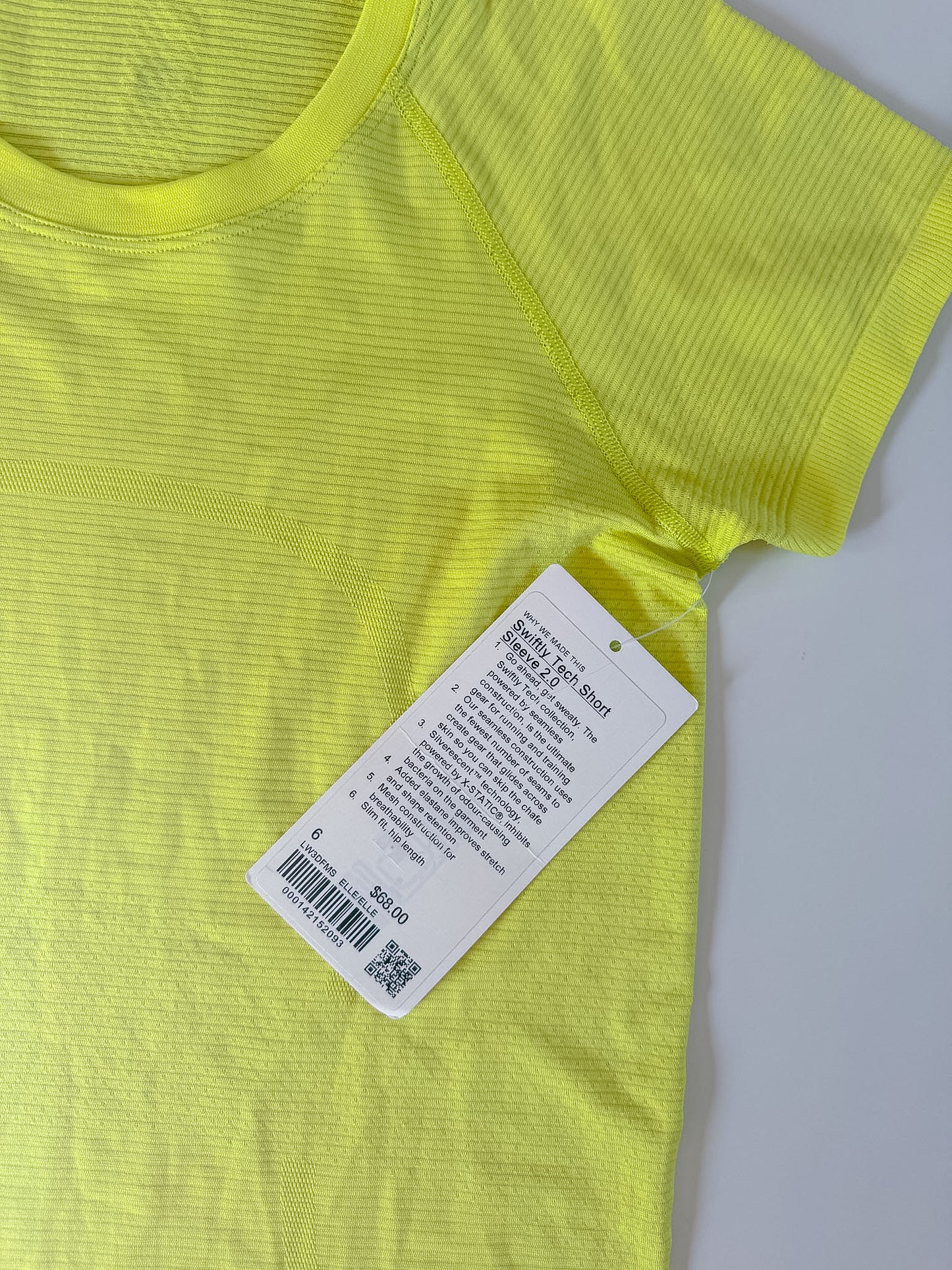 Size 6 Electric Lemon Swiftly Tech Short Sleeve 2.0