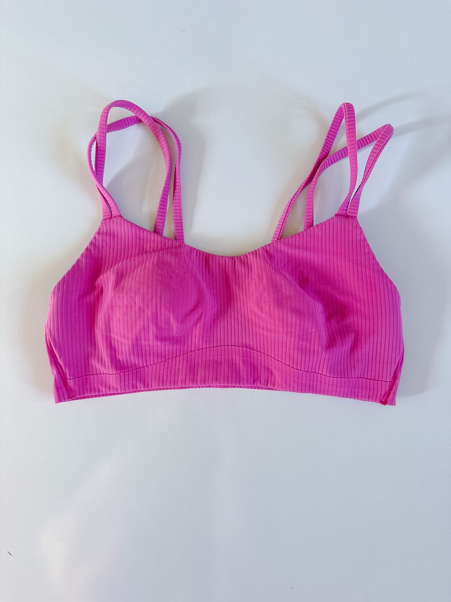Size 6 Sonic Pink Ribbed Like A Cloud Bra