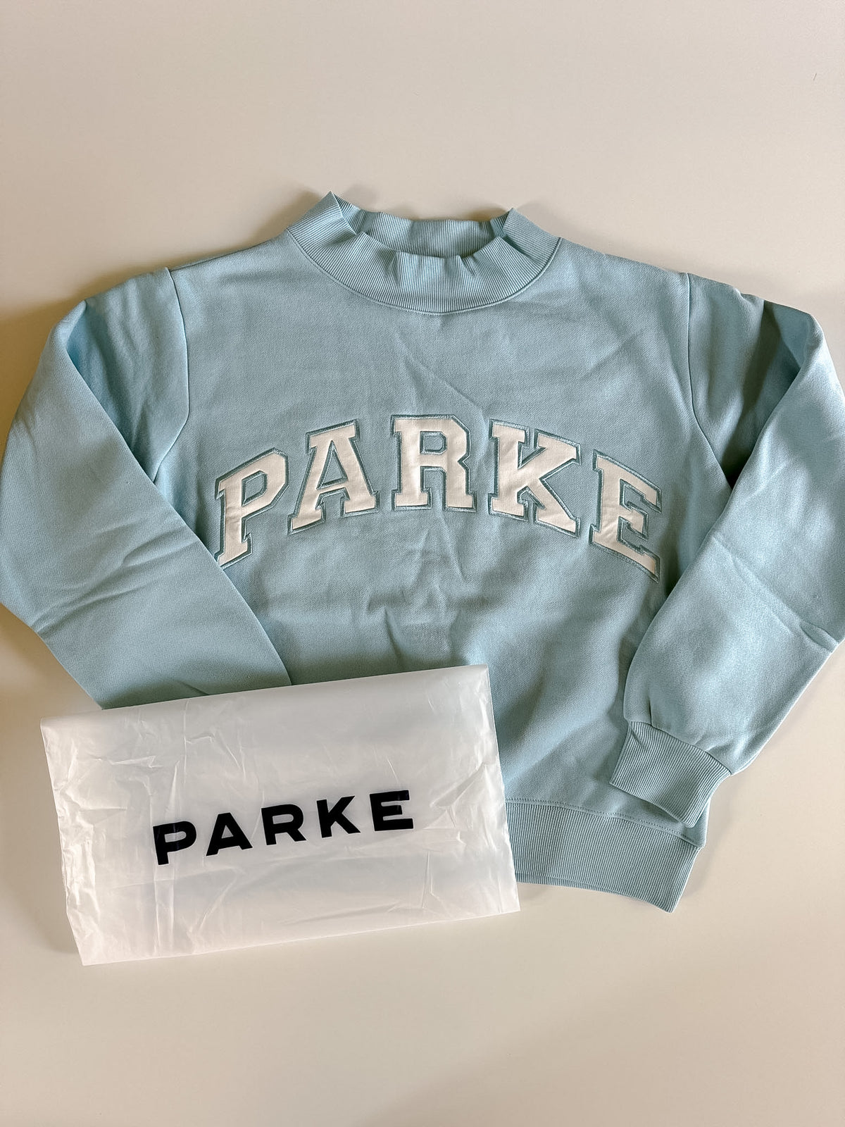 RARE NEW Powder Blue PARKE Mockneck