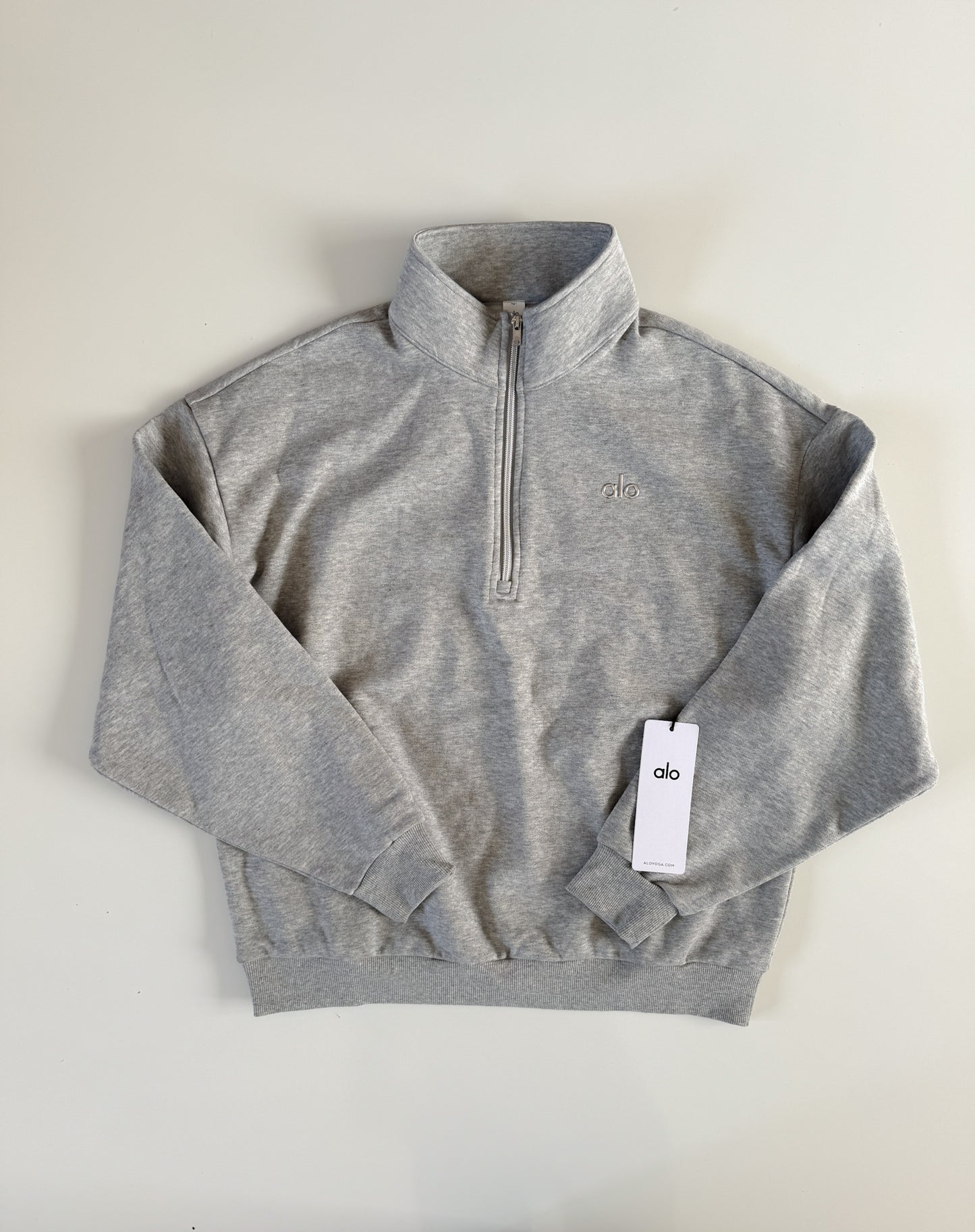 S Gray 1/4 Zip Alo Accolade Pullover