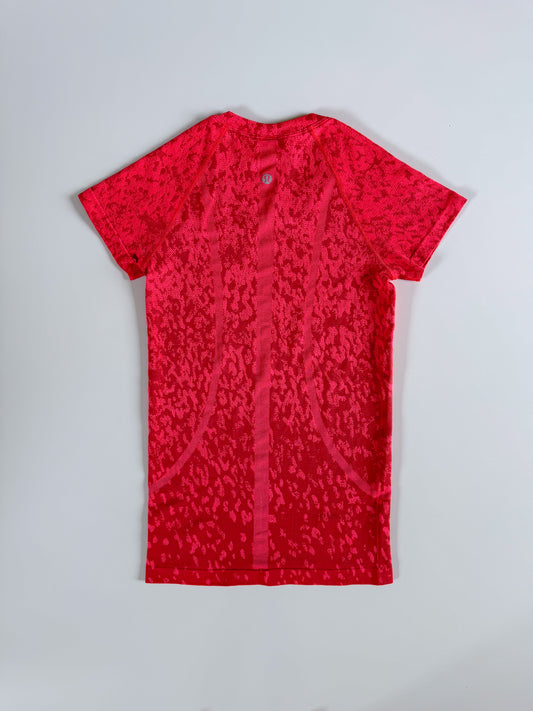 Size 0 RARE Red Cheetah Swiftly Tech Short Sleeve