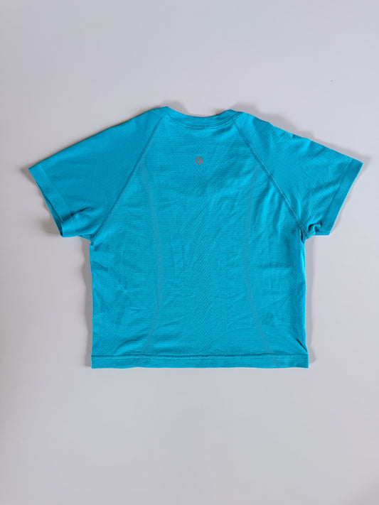 Size 8 RARE Electric Turquoise Swiftly Tech Short Sleeve 2.0 *crop