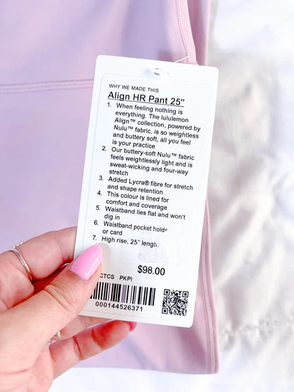 Size 10 NWT Pink Peony Align 25"