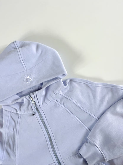 M/L Blue Linen Full Zip Scuba