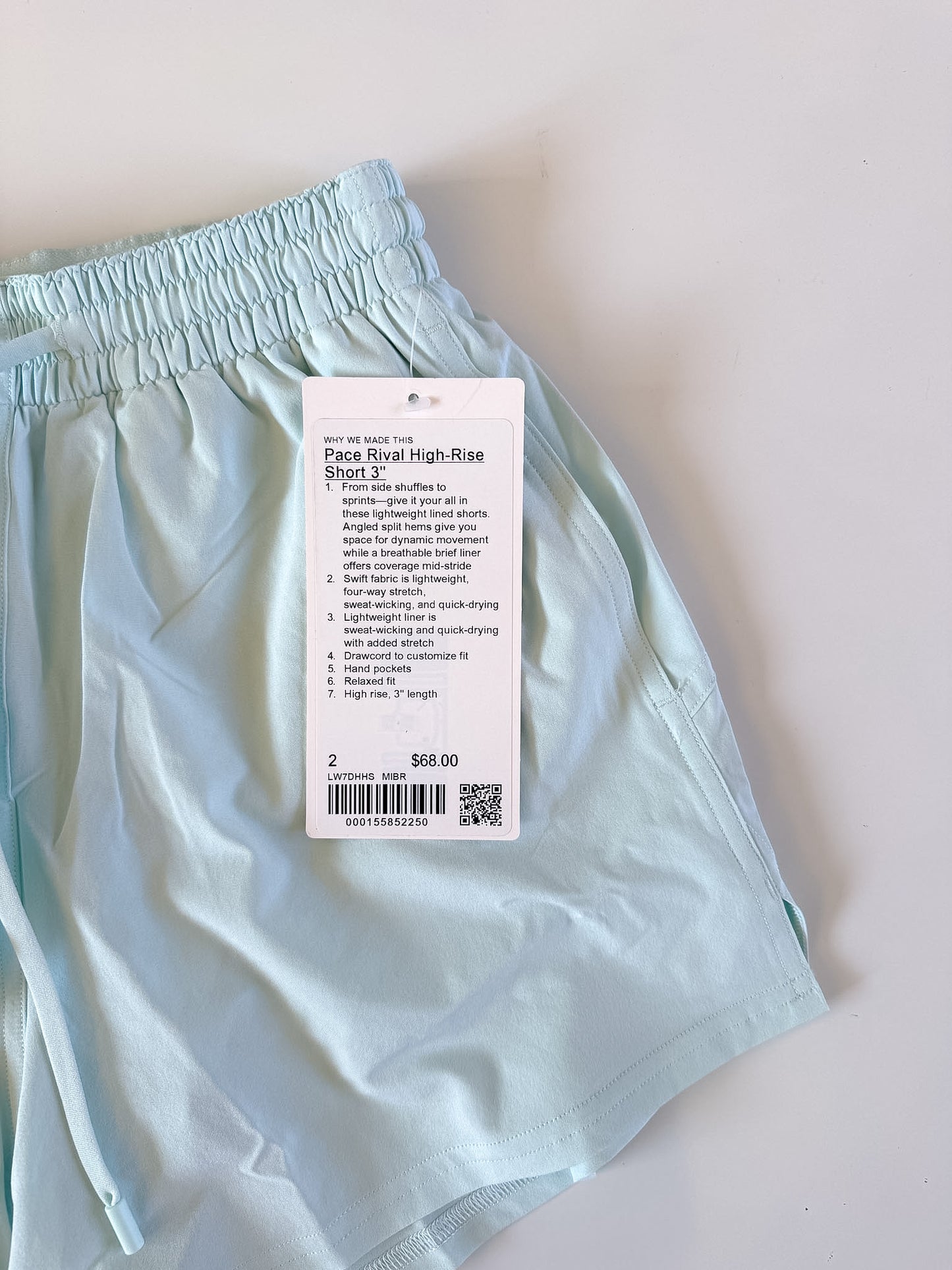 Size 2 NWT Mint Breeze Pace Rival Short 3"
