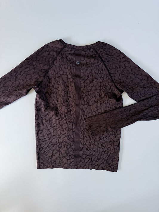 Size 8 RARE Brown Cheetah Swiftly Tech Long Sleeve