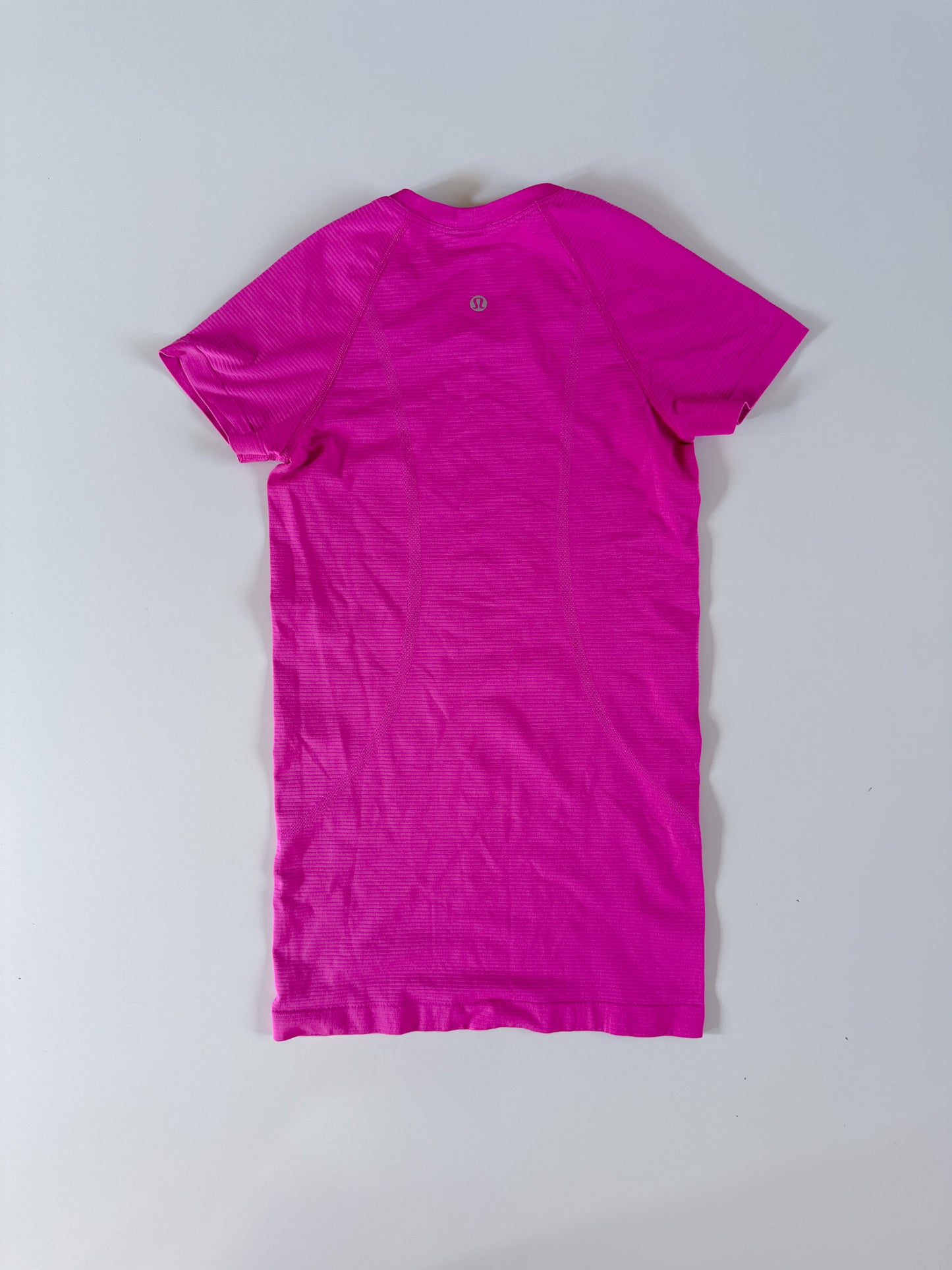 Size 2 RARE Pink Striped Swiftly Tech Short Sleeve 2.0