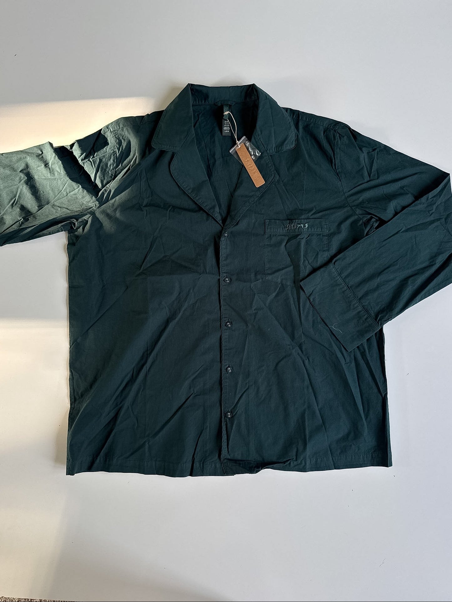 Large NWT SKIMS Spa Button Up Sleep Top