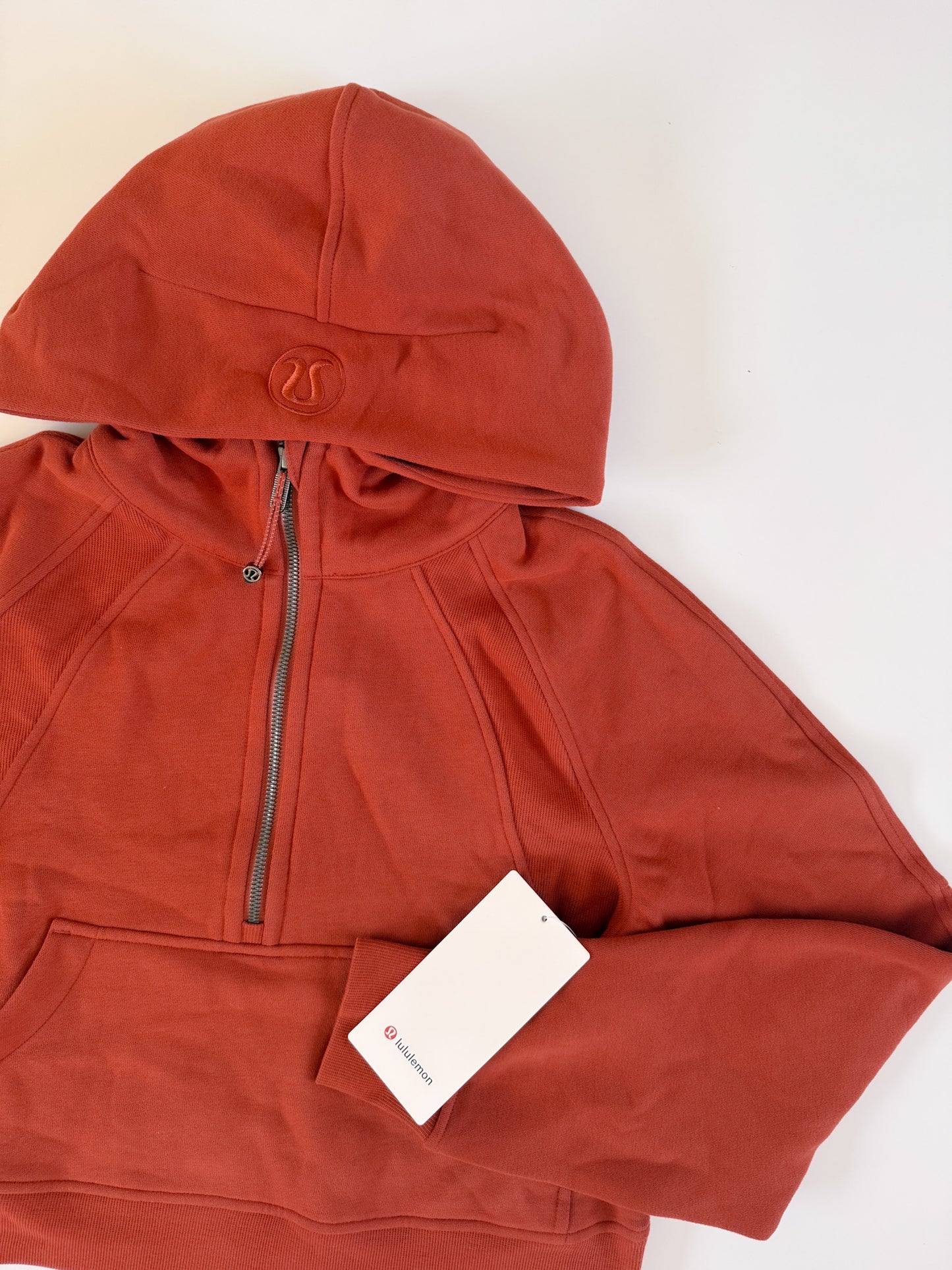 XS/S NWT Autumn Rust Half Zip Scuba Hoodie