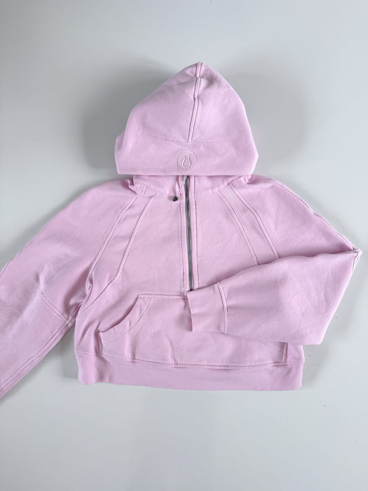 XS/S RARE Meadowsweet Pink Half Zip Scuba Hoodie