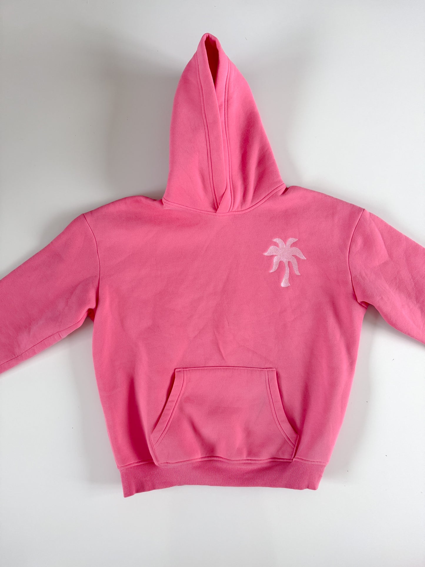 XS Pink Palm Puff Hoodie