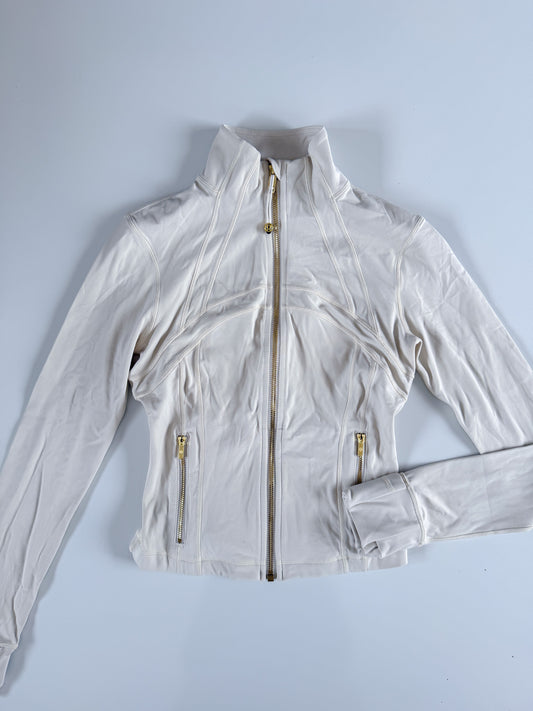 Size 4,8 Light Ivory/Gold Cropped Define Jacket Nulu