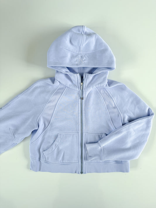 XS/S RARE Pastel Blue Full Zip Scuba Hoodie