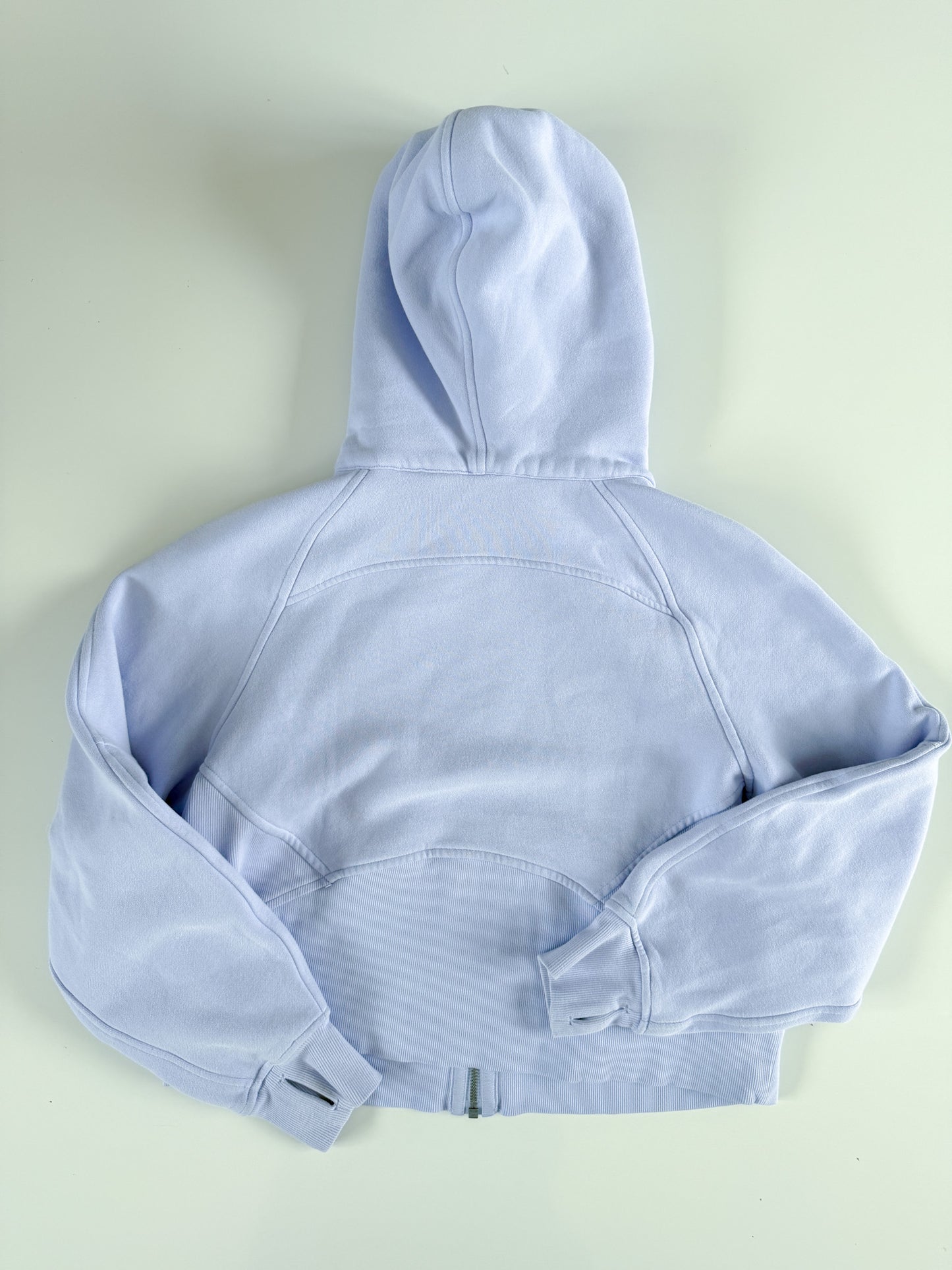 XS/S RARE Pastel Blue Full Zip Scuba Hoodie