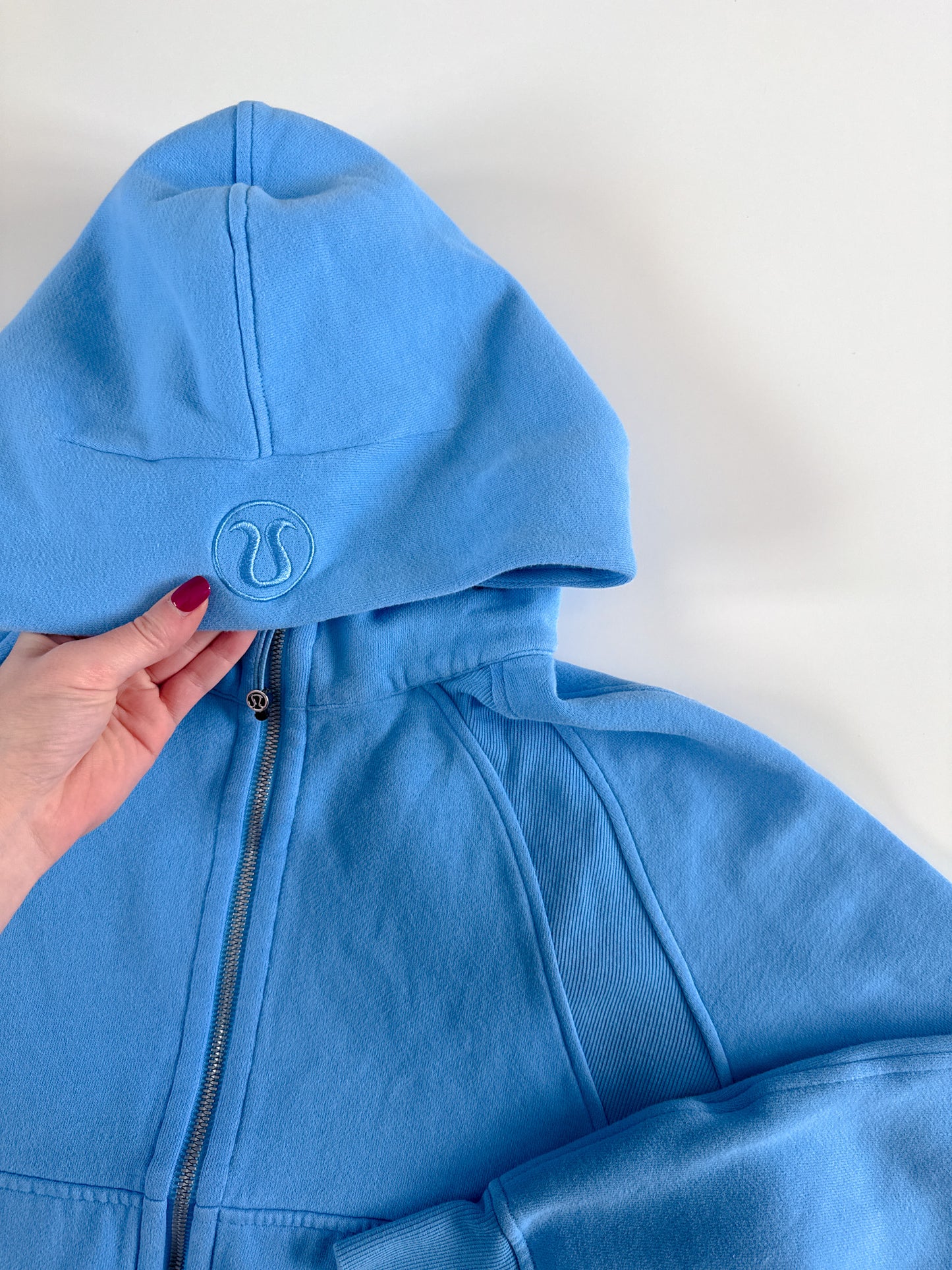 M/L Aero Blue Full Zip Scuba Hoodie