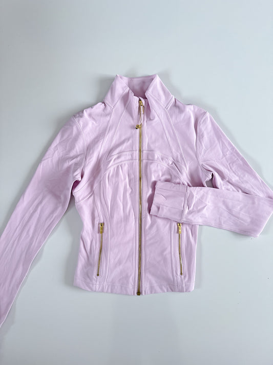 Size 6 RARE Pink Organza/Gold Define Jacket Cropped Nulu