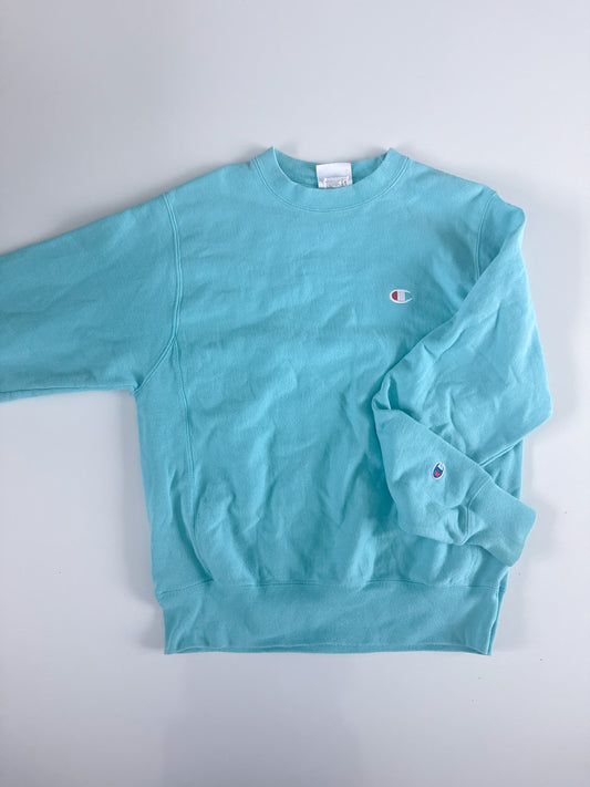 Small Aqua Blue Champion Crewneck
