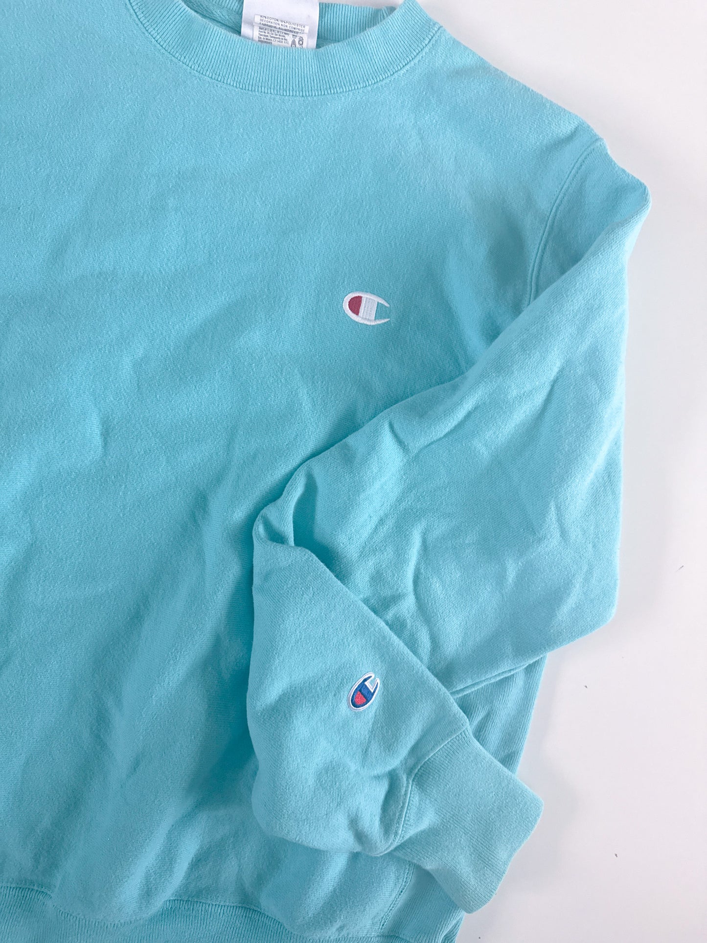 Small Aqua Blue Champion Crewneck