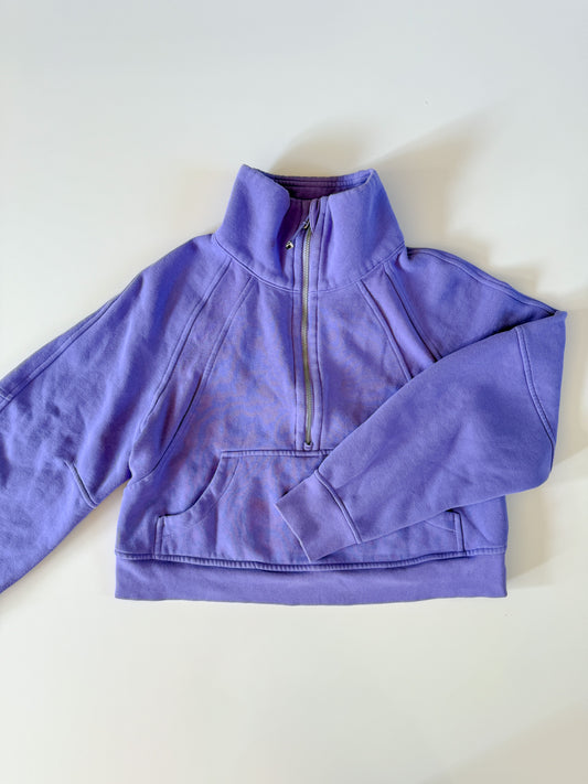 XS/S Dark Lavender Funnel Neck Scuba *description