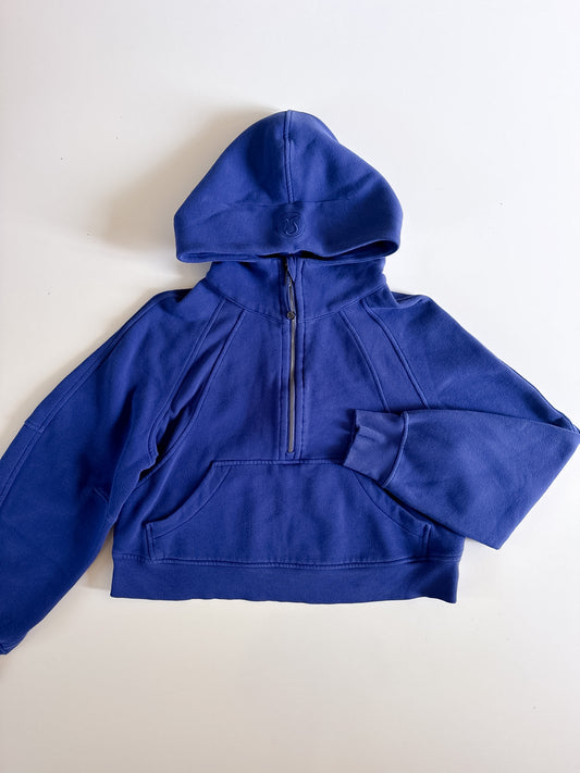 XS/S Dark Blue Half-Zip Scuba Hoodie