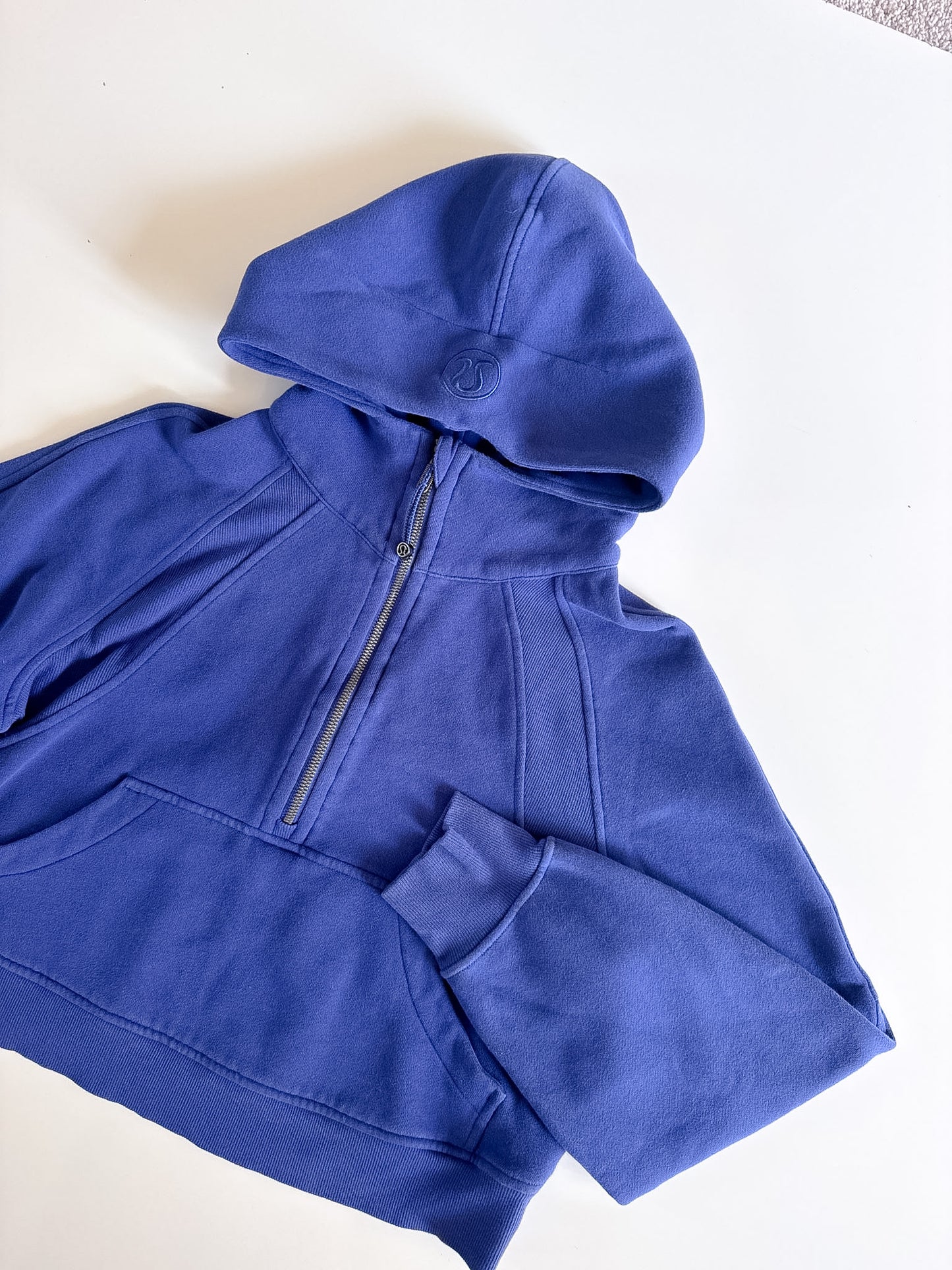 XS/S Dark Blue Half-Zip Scuba Hoodie