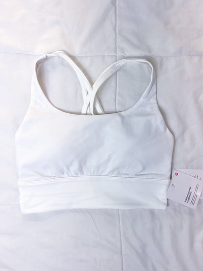 Size 4 White Longline Energy Bra