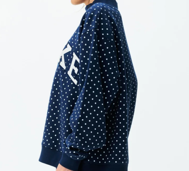 S/M RARE Denim Polka Dot PARKE Mockneck