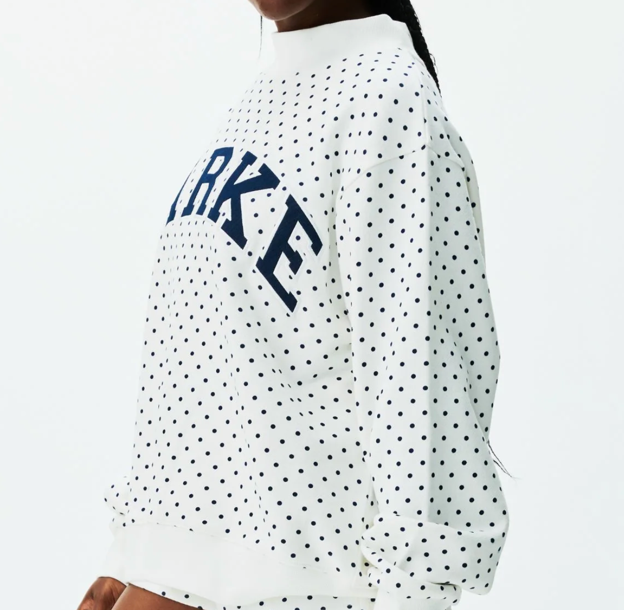 S/M RARE White Polka Dot PARKE Mockneck