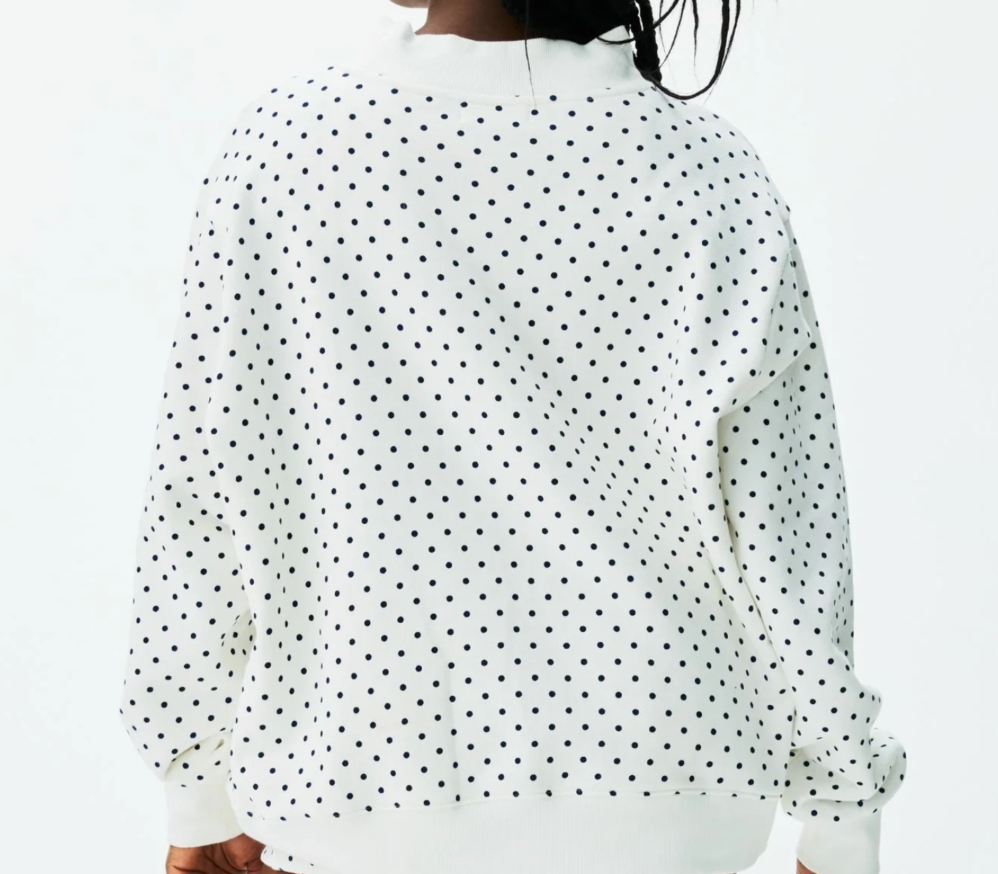 S/M RARE White Polka Dot PARKE Mockneck