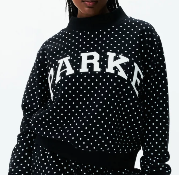 RARE Black Polka Dot PARKE Mockneck