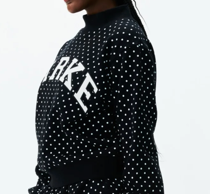 RARE Black Polka Dot PARKE Mockneck