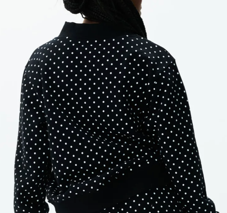 RARE Black Polka Dot PARKE Mockneck